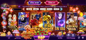 Giao diện trang chủ cổng game 79club uy tín